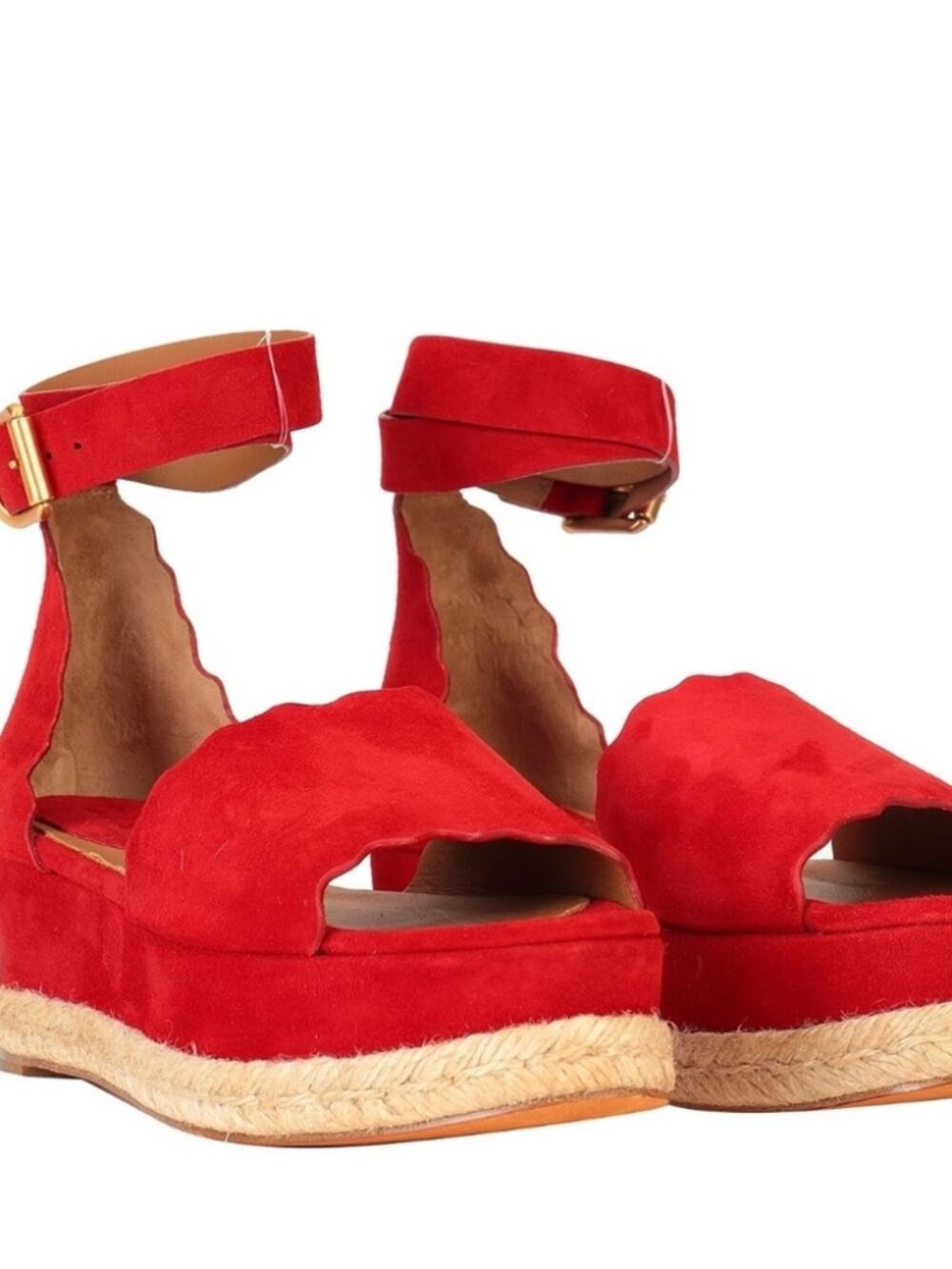 Chloe Red Suede Espadrilles
